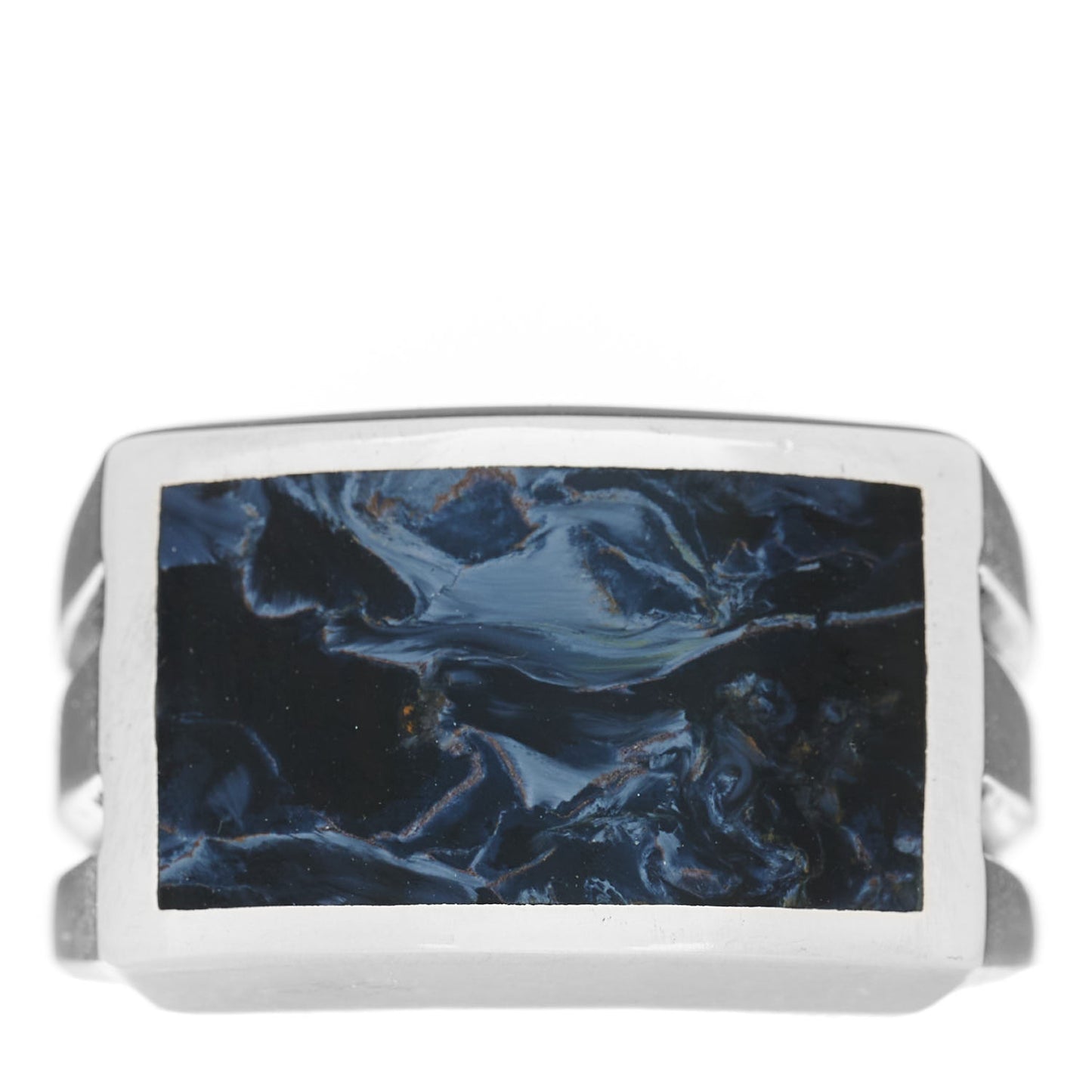 Sterling Silver Pietersite Beveled Signet Ring 60 9