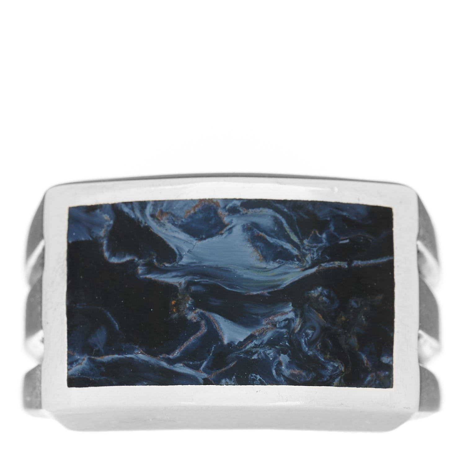 David Yurman Sterling Silver Pietersite Beveled Signet Ring 60 9 1 of 5