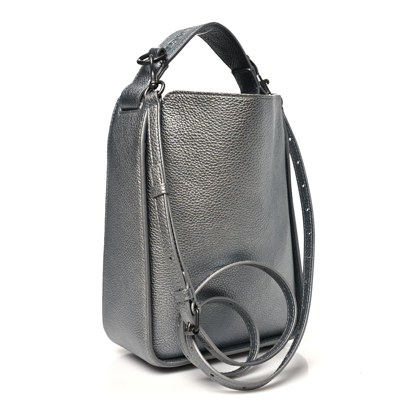 Metallic Calfskin XS Tool 2.0 North-South Tote Silver