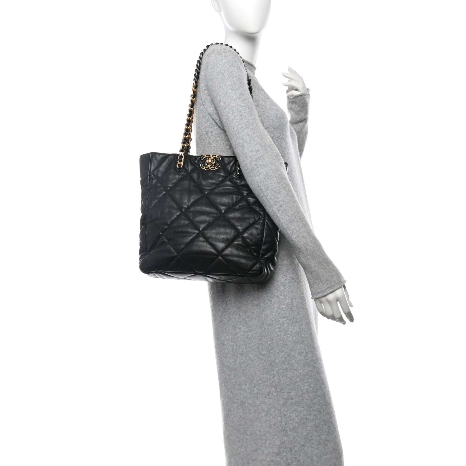 Chanel Lambskin Quilted Chanel 19 Shopping Bag Black 2 of 10