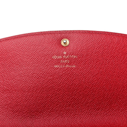 Louis Vuitton Damier Ebene Emilie Wallet Red 6 of 9