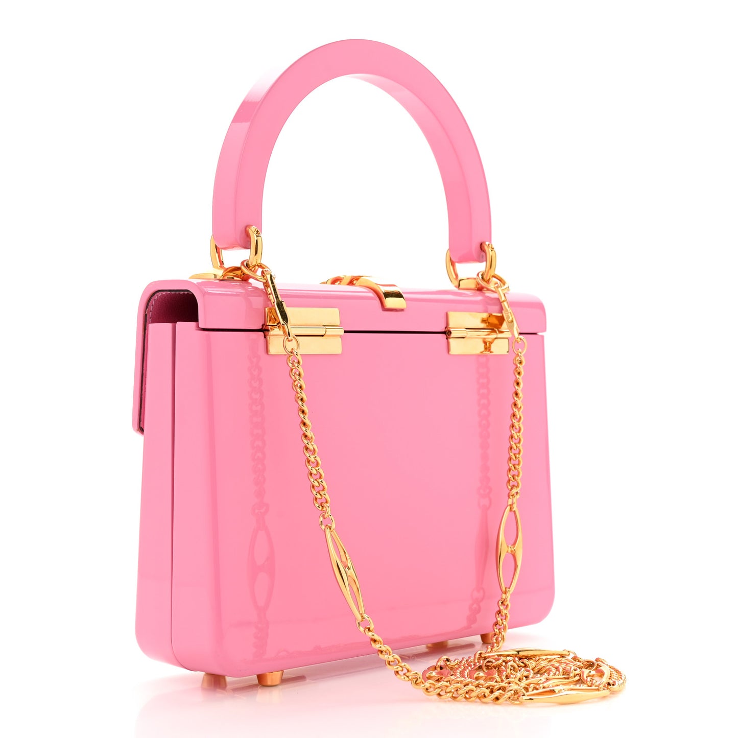Plexiglass Mini Sylvie 1969 Top Handle Bag Pink
