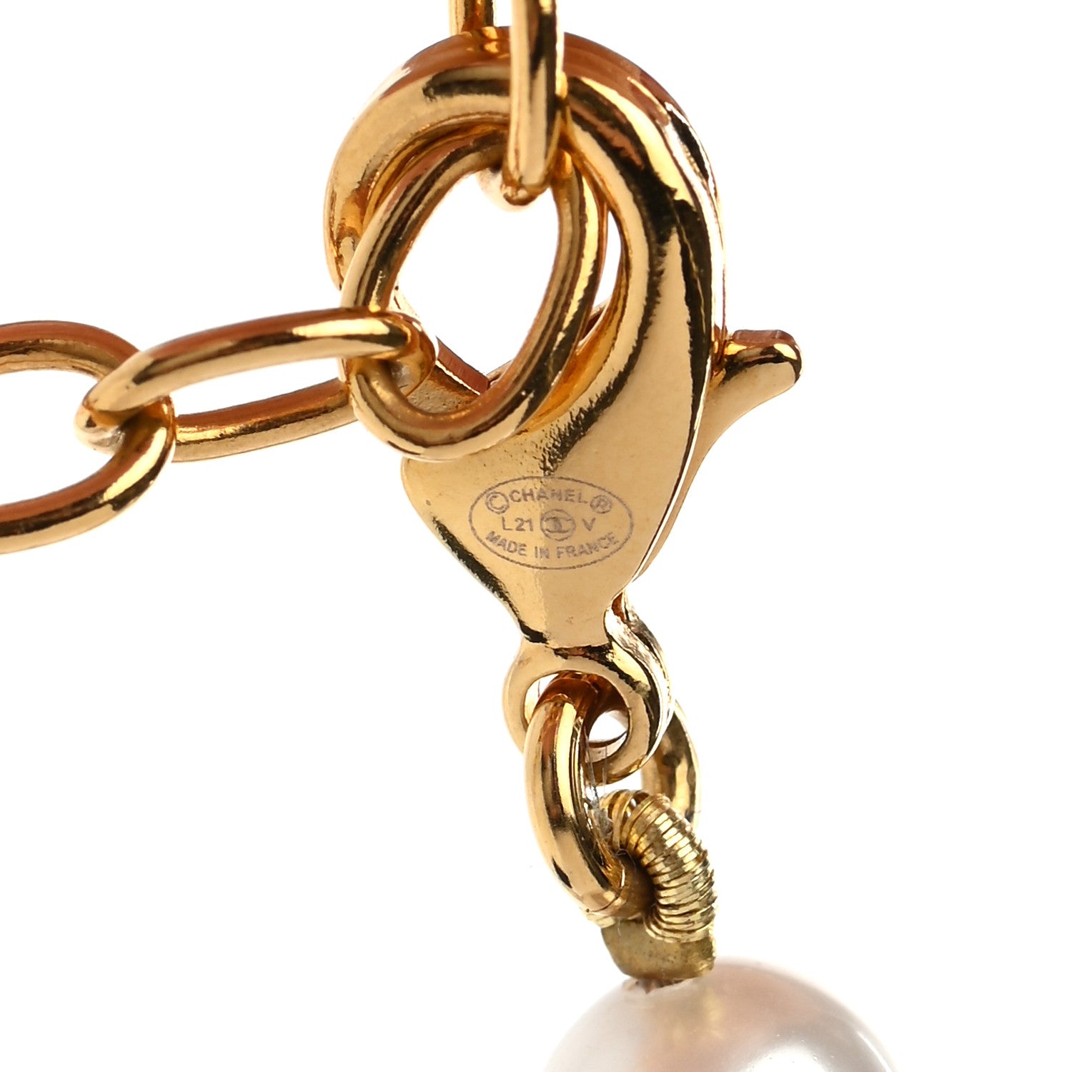 Chanel Pearl Crystal CC Short Necklace Gold 6 of 7