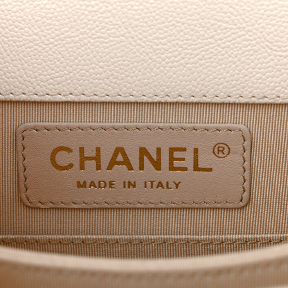 Chanel Caviar Quilted North South Boy Flap White 7 of 11