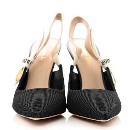 Christian Dior Technical Canvas Ribbon J'Adior Slingback 100mm Pumps 38.5 Black 3 of 10