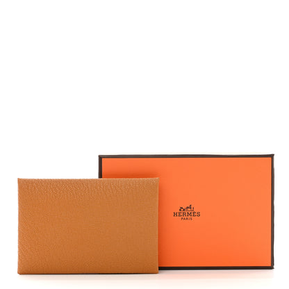 Hermes Chevre Mysore Verso Calvi Card Case Caramel Rose Shocking 8 of 8