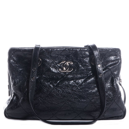 Chanel Glazed Calfskin Small On The Road Zip Tote Black 1 of 7