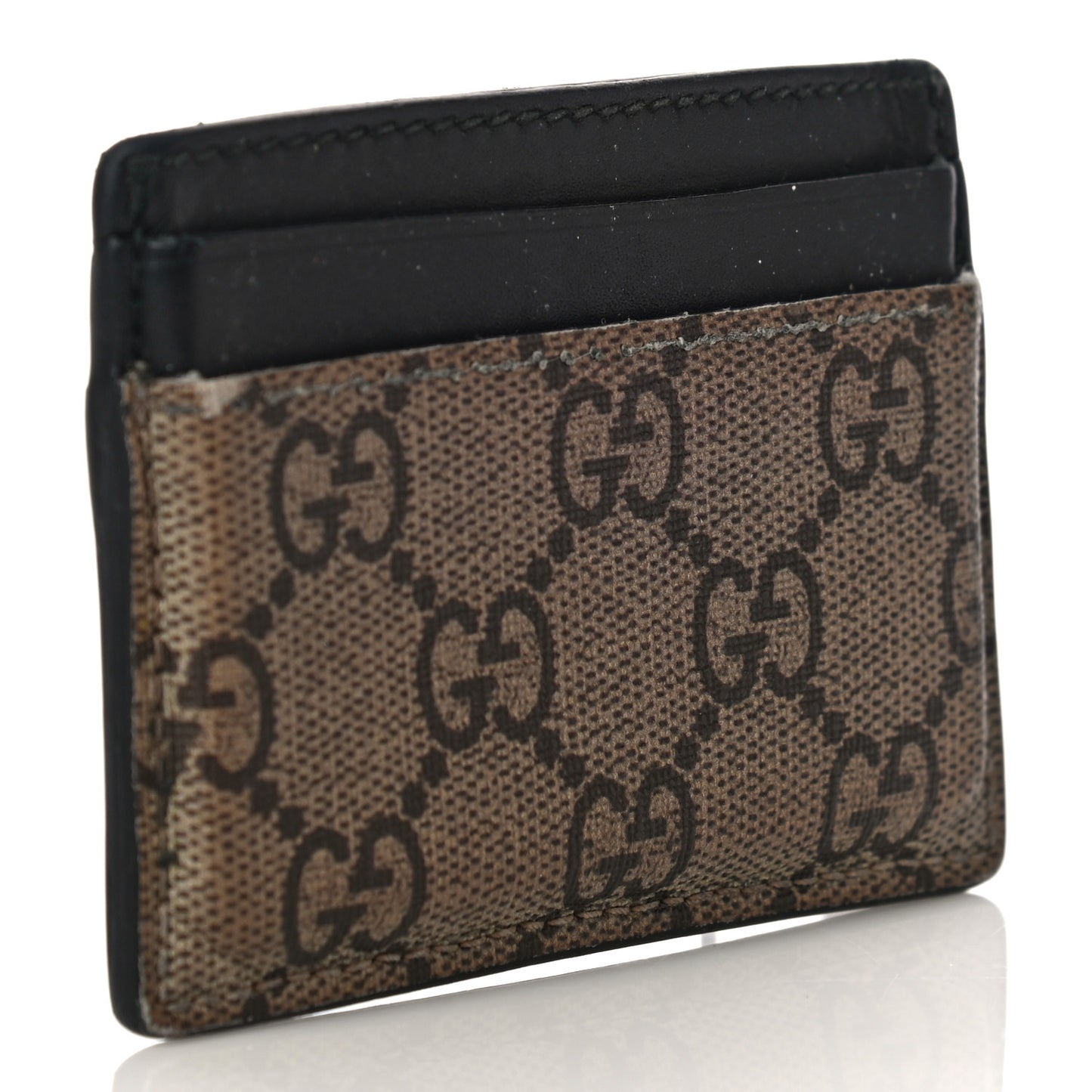 GG Supreme Monogram Tiger Print Card Holder Black