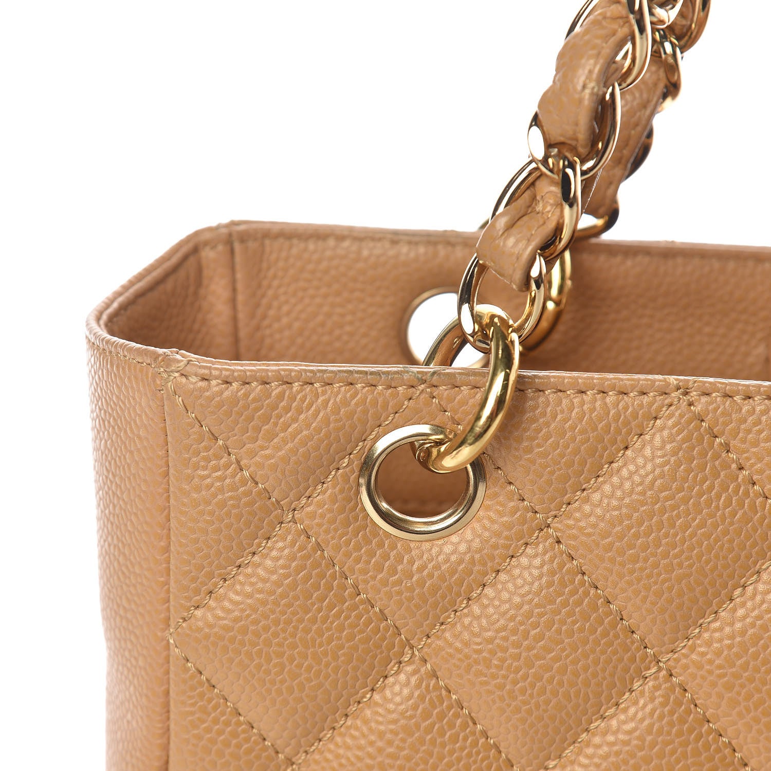 Chanel Caviar Quilted Petit Shopping Tote PST Dark Beige 12 of 16