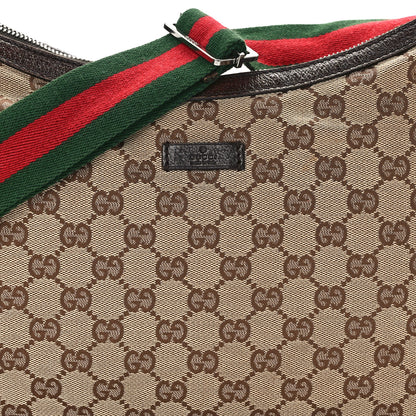 Gucci Monogram Web Medium Half Moon Hobo Dark Brown 8 of 16