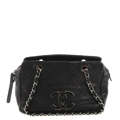 Chanel Calfskin Small Diamond Stitch Tote Black 1 of 7