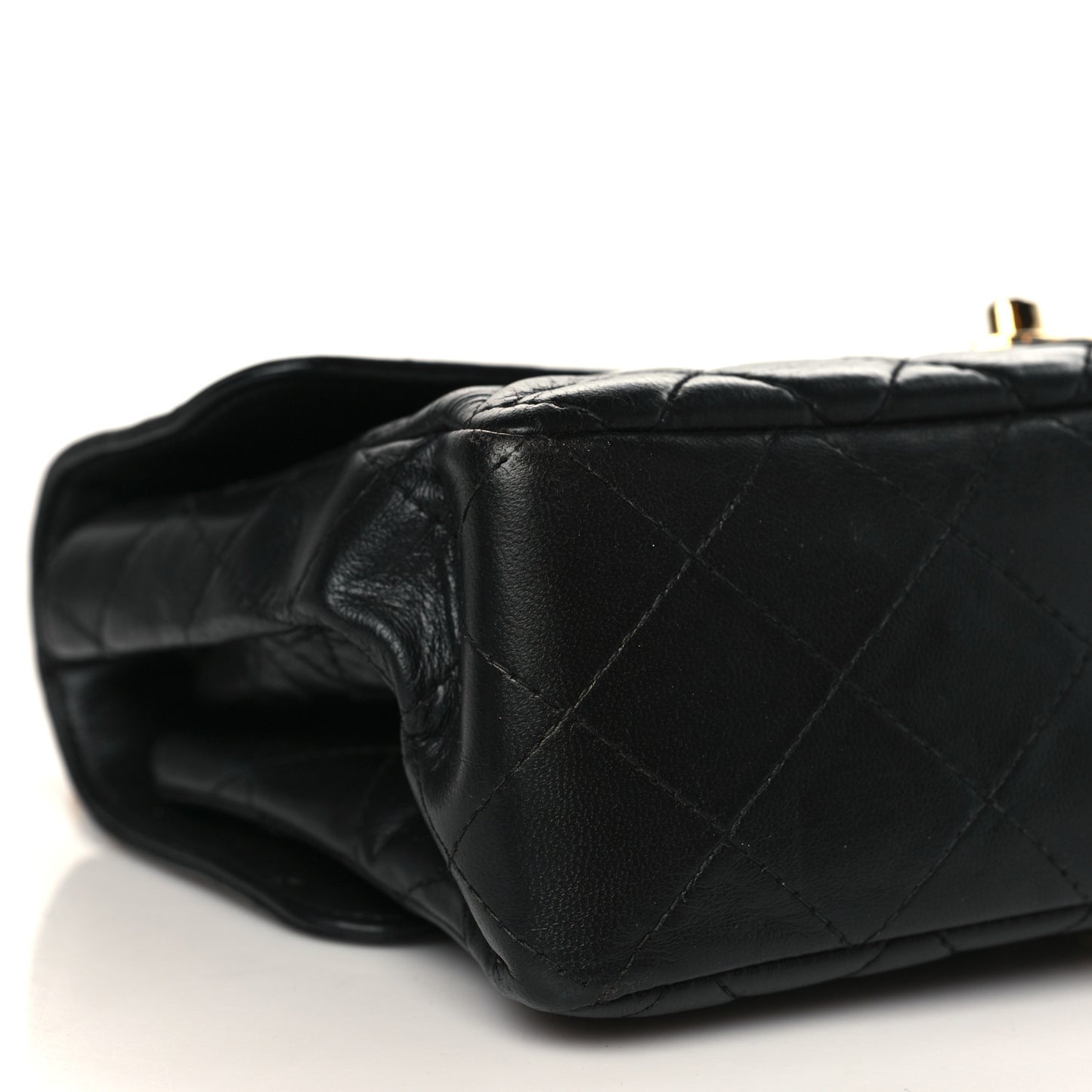 Lambskin Quilted Medium Double Sided Flap Black