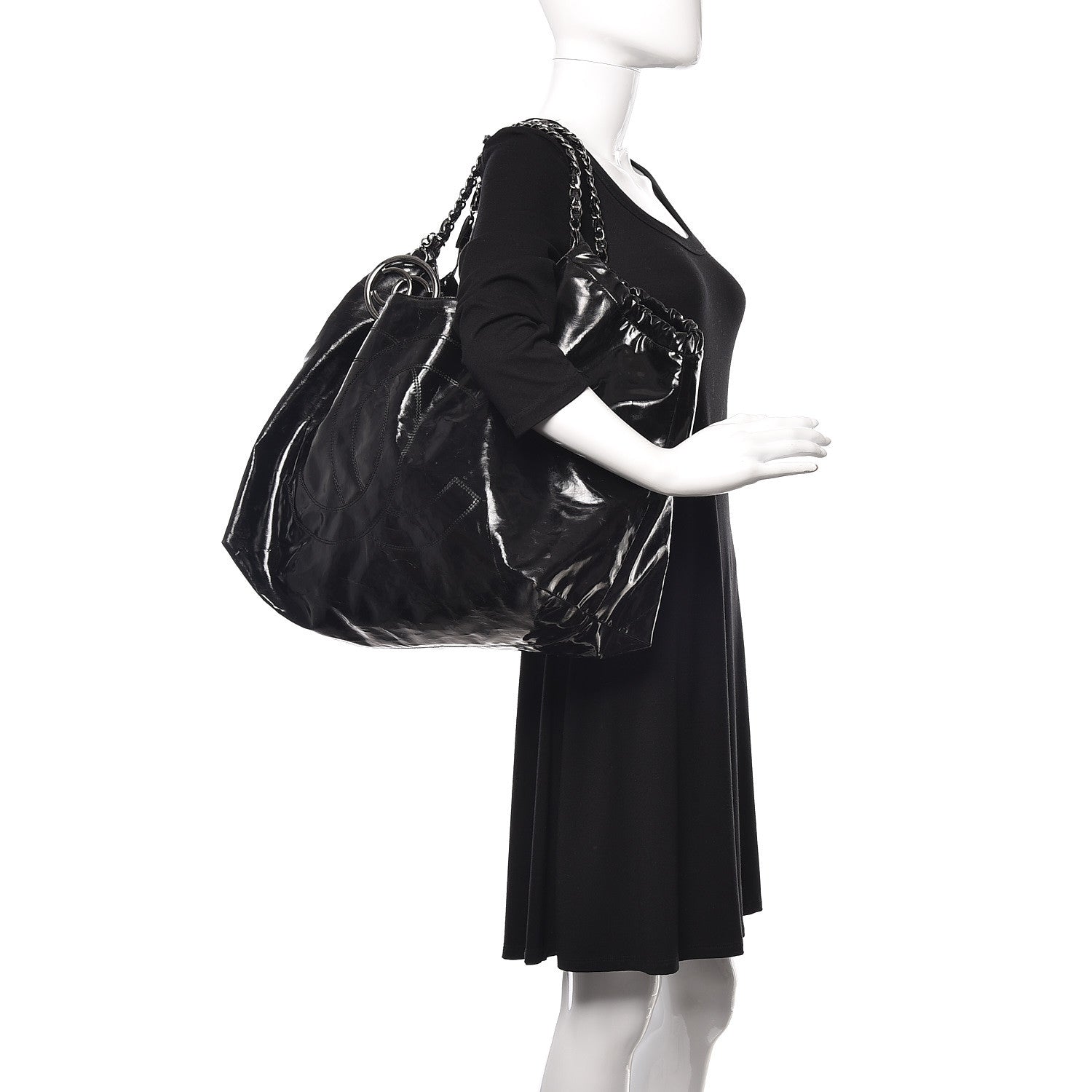 Chanel Vinyl XL Coco Cabas Black 2 of 17