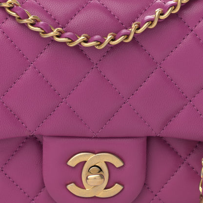 Chanel Lambskin Quilted Mini Pearl Crush Flap Purple 8 of 10