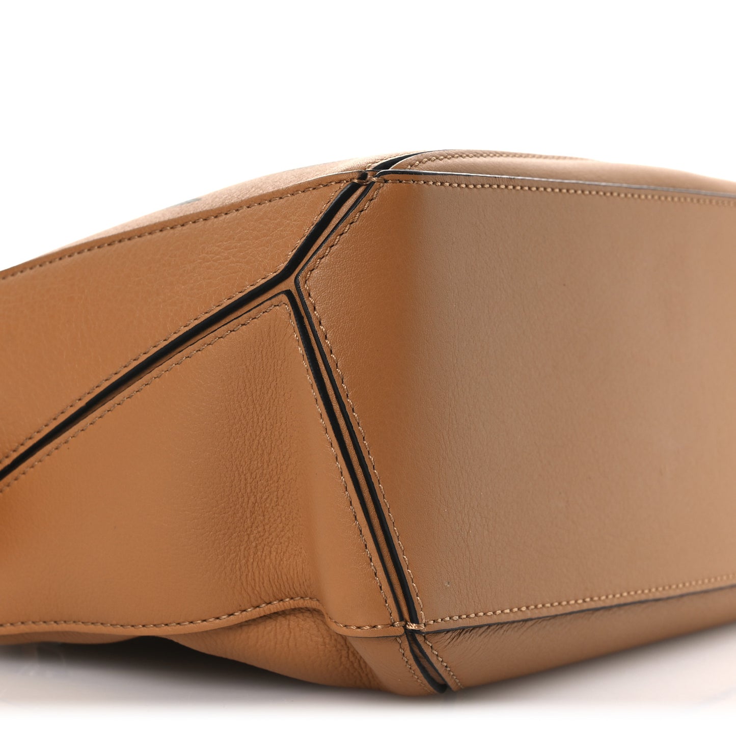 X KEN PRICE Calfskin Small La Palme Puzzle Bag Amber
