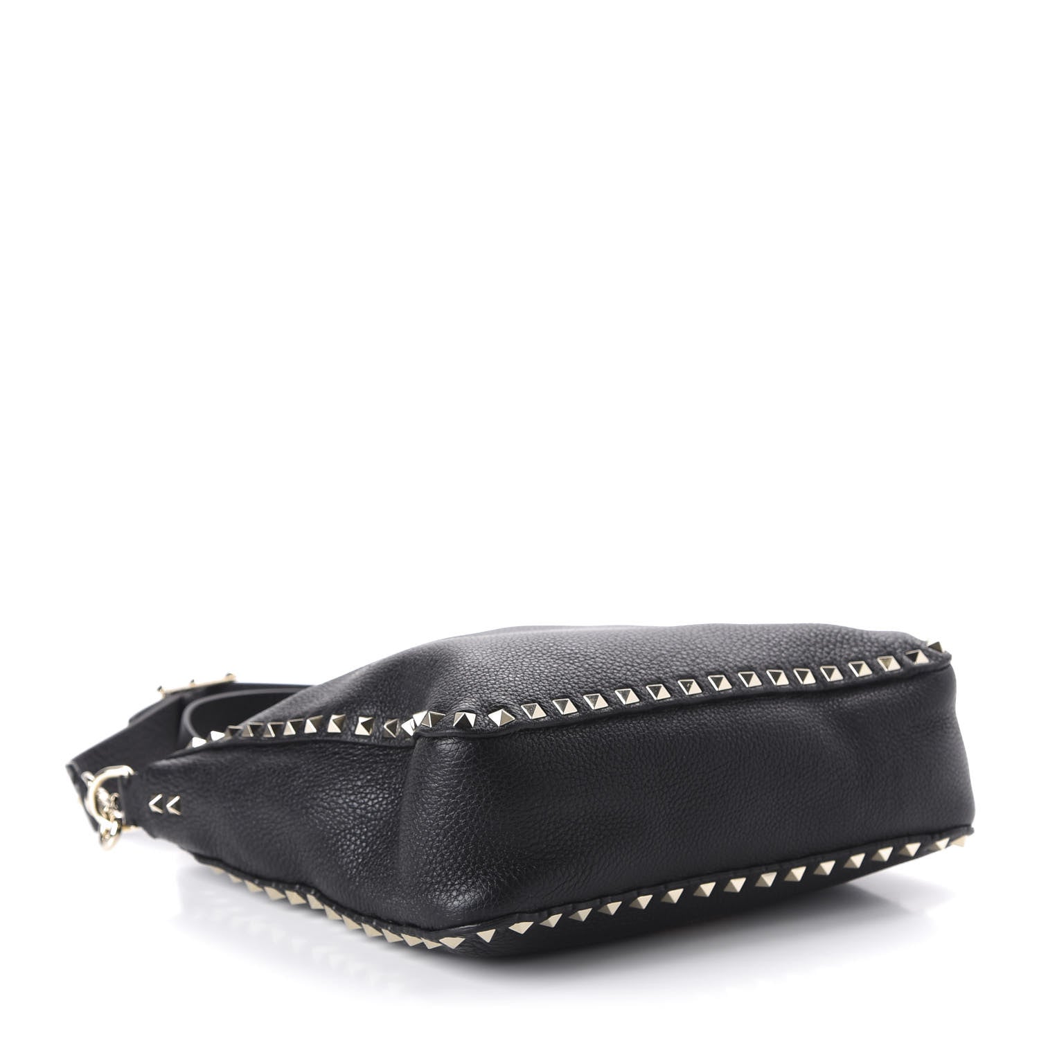 Valentino Garavani Pebbled Calfskin Small Rockstud Flip-Lock Messenger Bag Black 4 of 9
