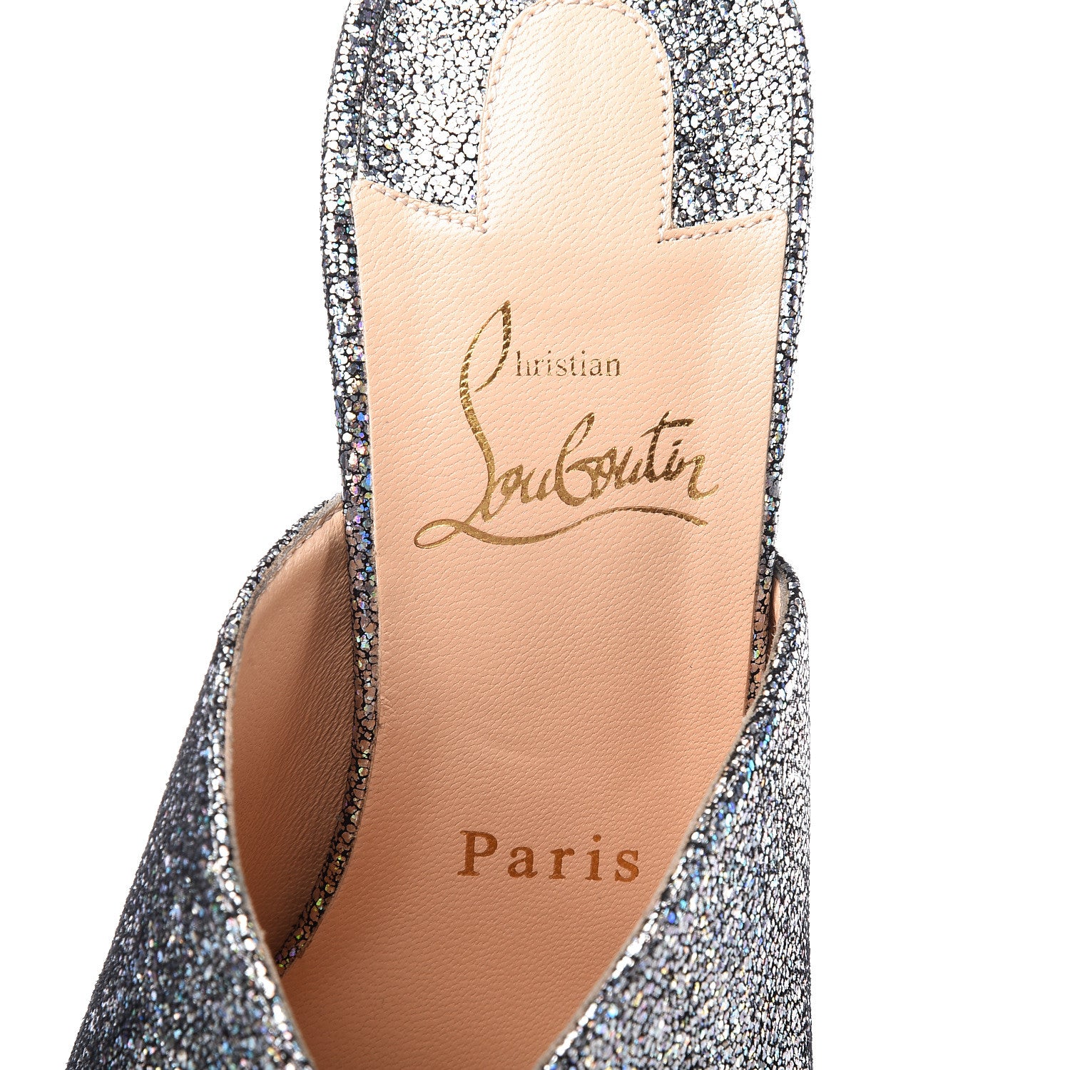 Christian Louboutin Nappa Mica PVC Glitter Predumule 100 Pumps 37.5 Silver 7 of 8