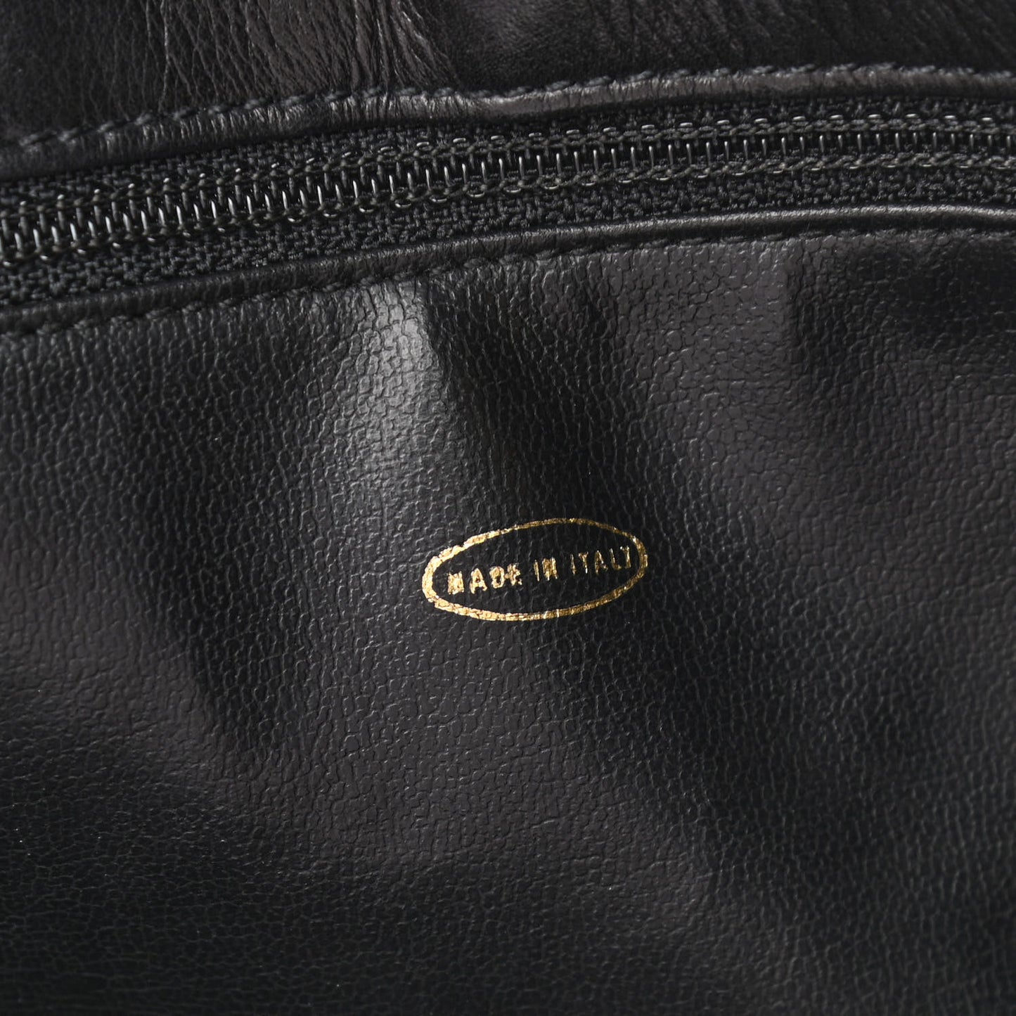 Lambskin Stitched Shopper Tote Black