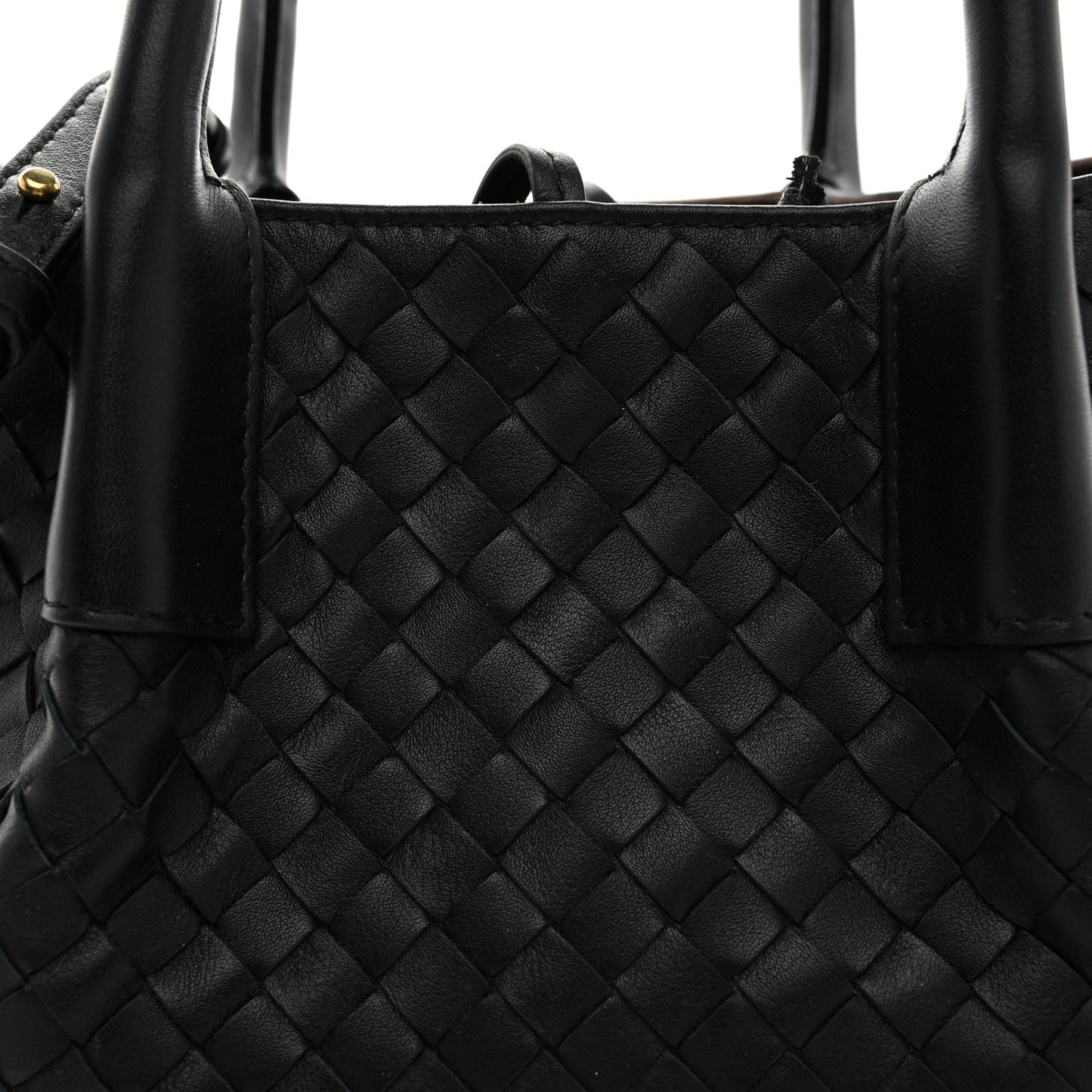 Calfskin Intrecciato Small Pinacoteca Tote Black Fondant