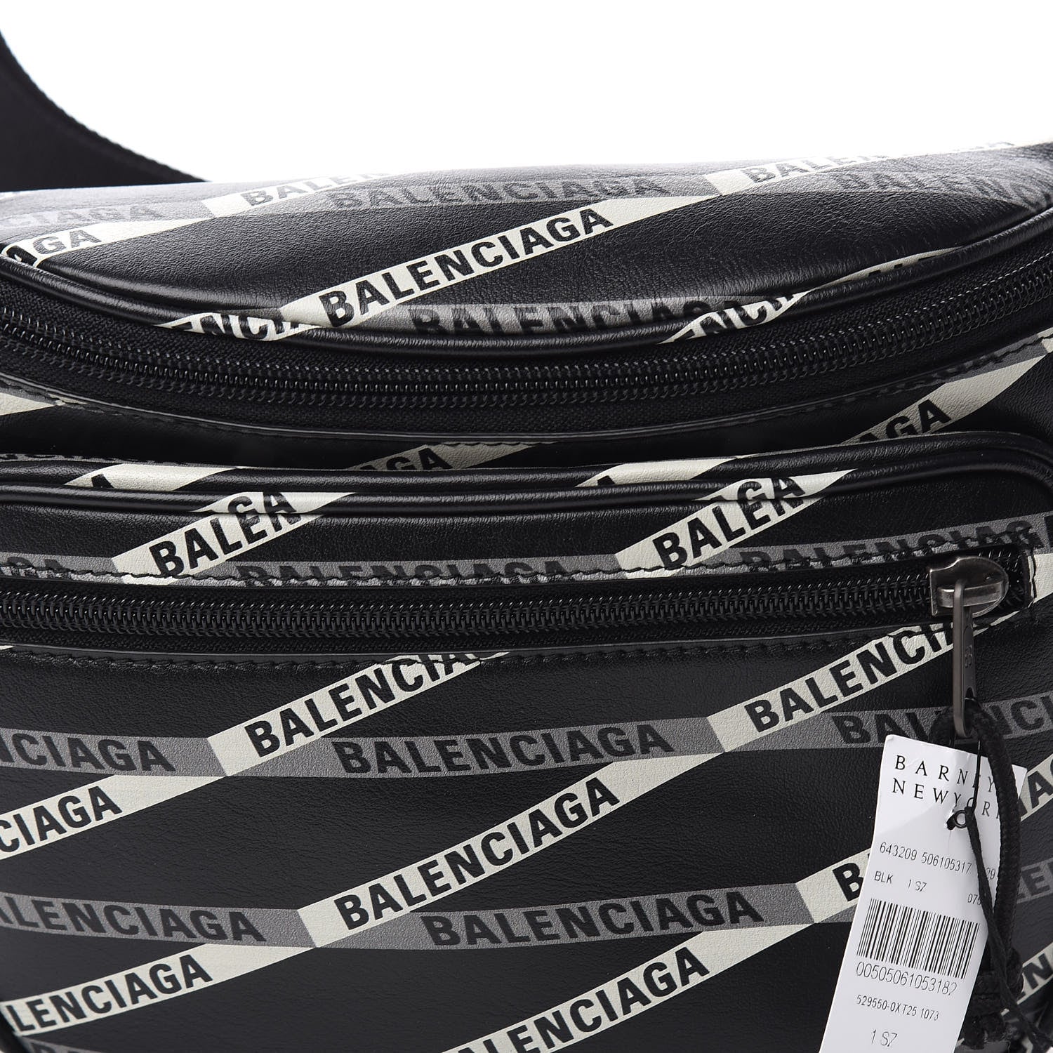 Balenciaga Smooth Calfskin Losange Monogram Explorer Belt Bag Black Grey 7 of 9