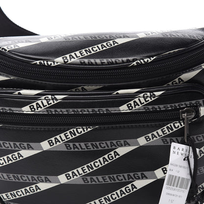 Balenciaga Smooth Calfskin Losange Monogram Explorer Belt Bag Black Grey 7 of 9