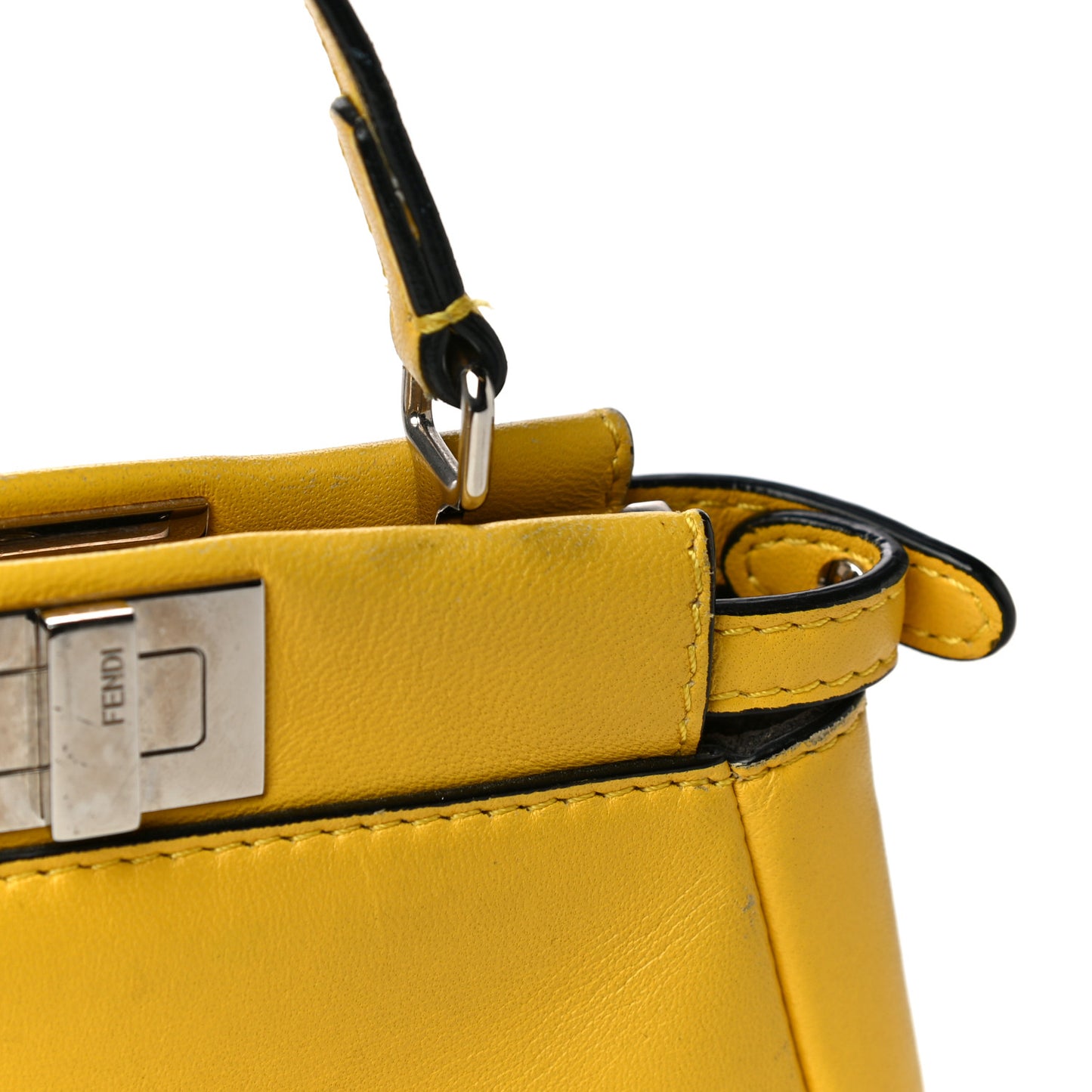 Shiny Nappa Micro Peekaboo Iconic Satchel Sunflower
