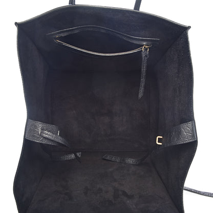 Celine Crocodile Embossed Calfskin Medium Phantom Luggage Black 5 of 11