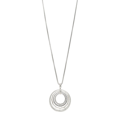 David Yurman Sterling Silver Diamond Stax Pendant Necklace 1 of 5