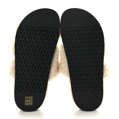 Hermes Woolskin Womens Chypre Sandals 38 Ecru 5 of 8