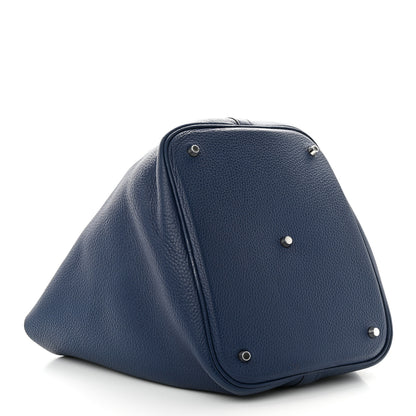 Hermes Taurillon Clemence Picotin Lock 26 GM Bleu Saphir 4 of 10