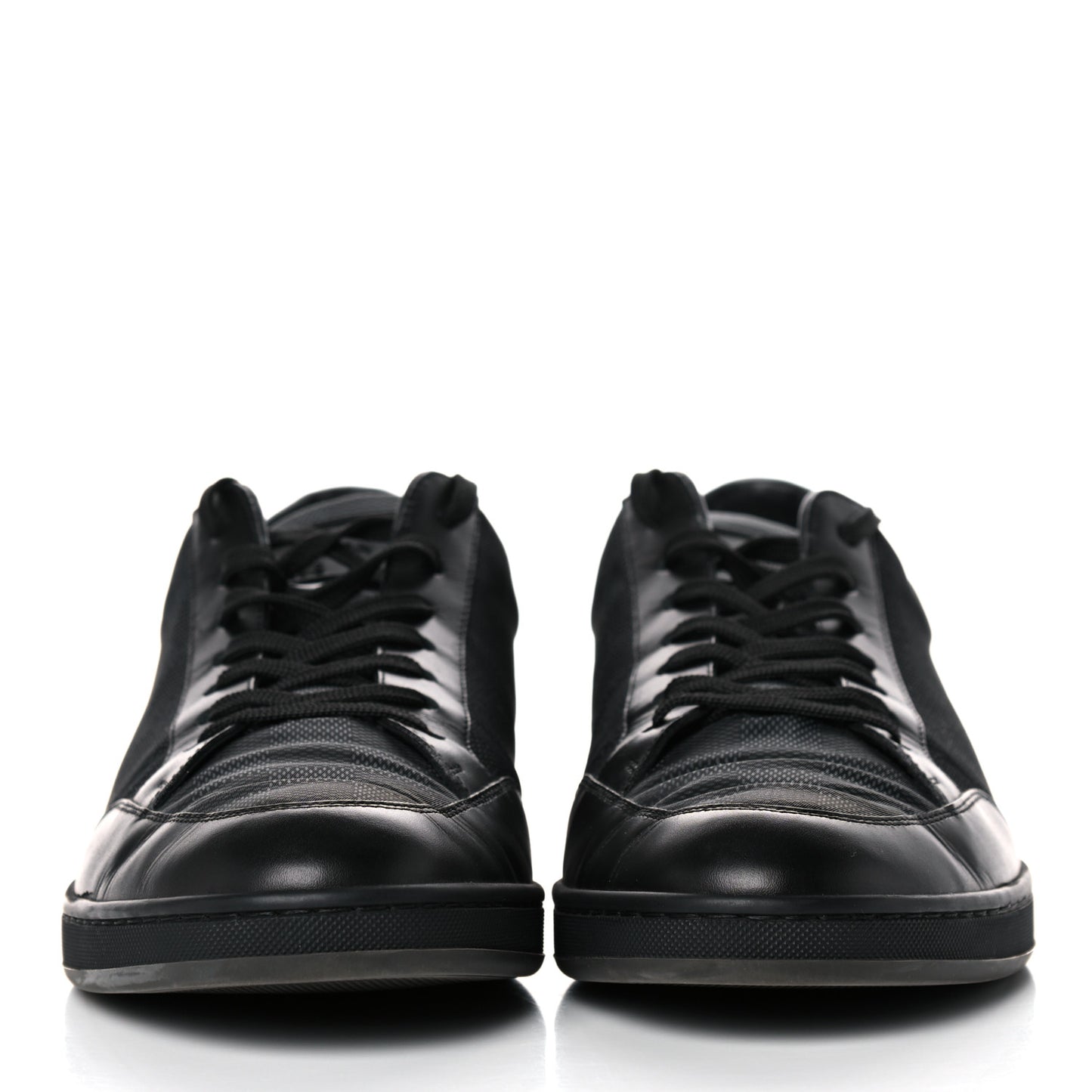 Calfskin Nylon Damier Offshore Sneakers 8 Black