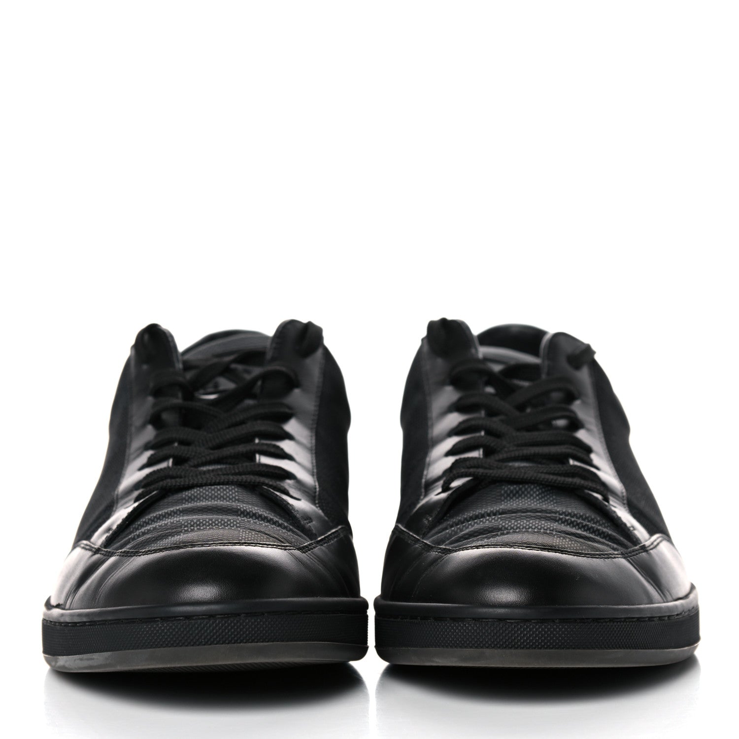 Louis Vuitton Calfskin Nylon Damier Offshore Sneakers 8 Black 2 of 13