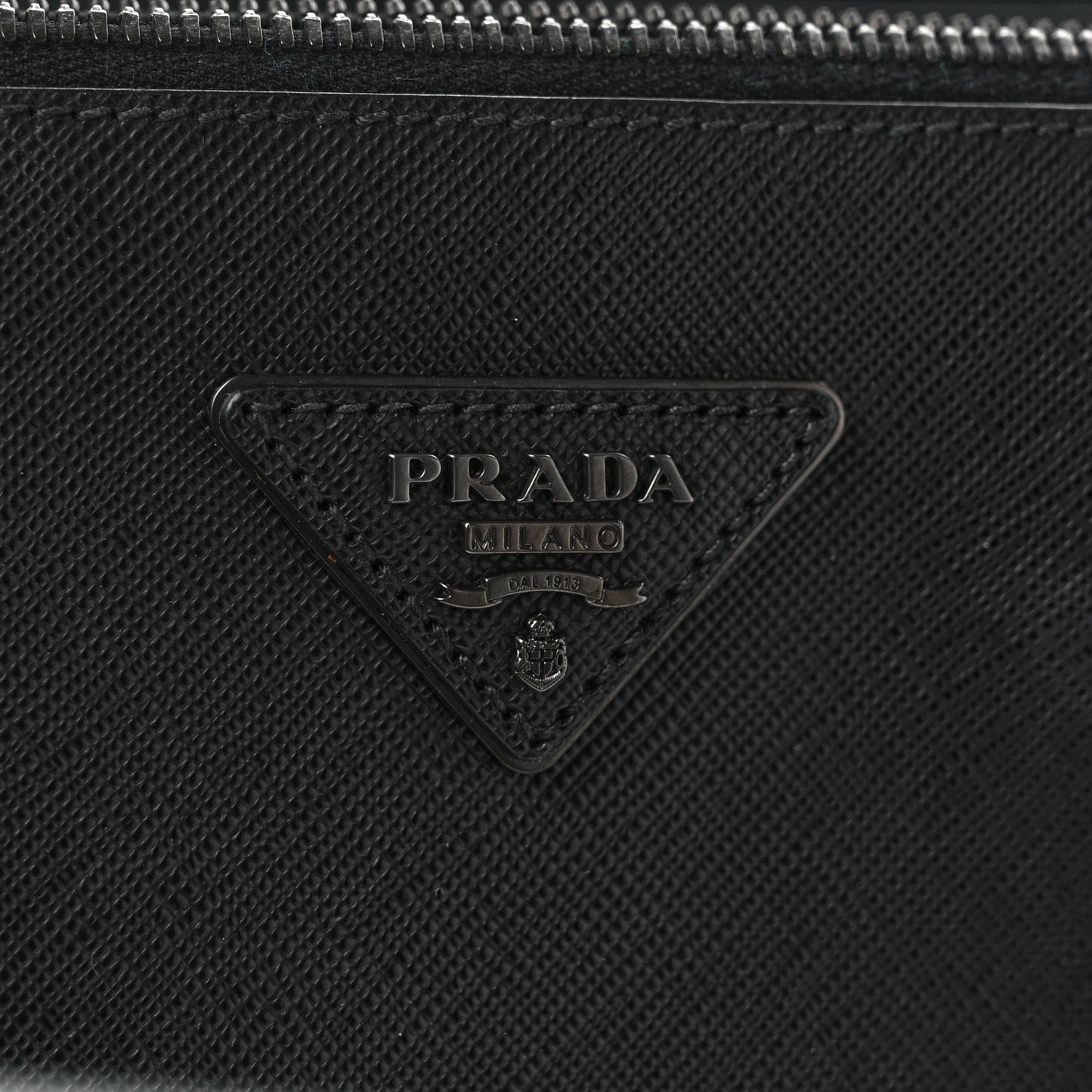 Saffiano Lux Monochrome Large Galleria Double Zip Tote Black