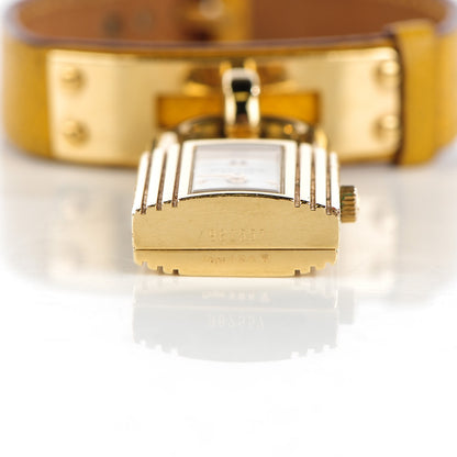 Hermes Stainless Steel Courchevel 20mm Kelly Cadena Quartz Watch Jaune 9 of 12