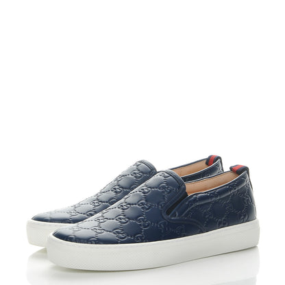 Gucci Guccissima Dublin Slip On Sneakers 39 Blue 3 of 10