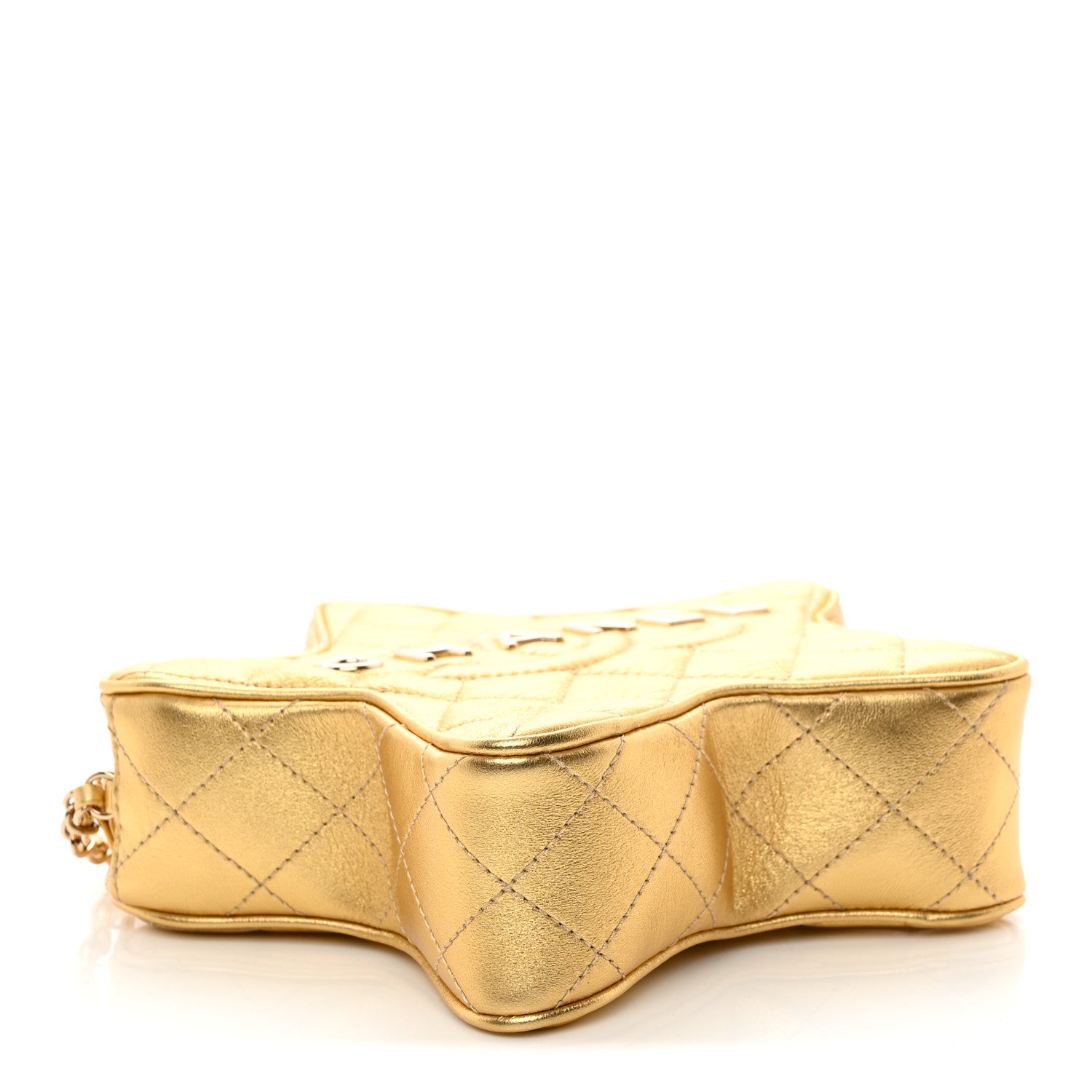 Chanel Metallic Lambskin Quilted Walk Of Fame Star Bag Gold