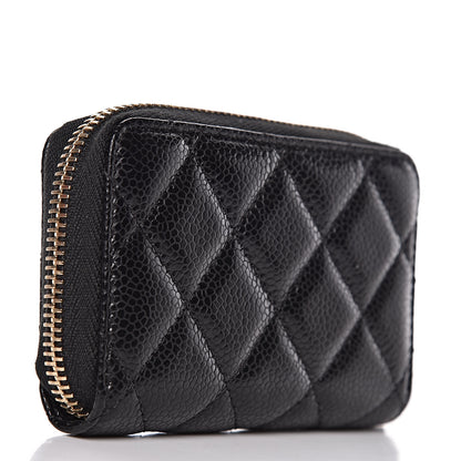 Chanel Caviar Quilted Zip Coin Purse Black 3 of 8