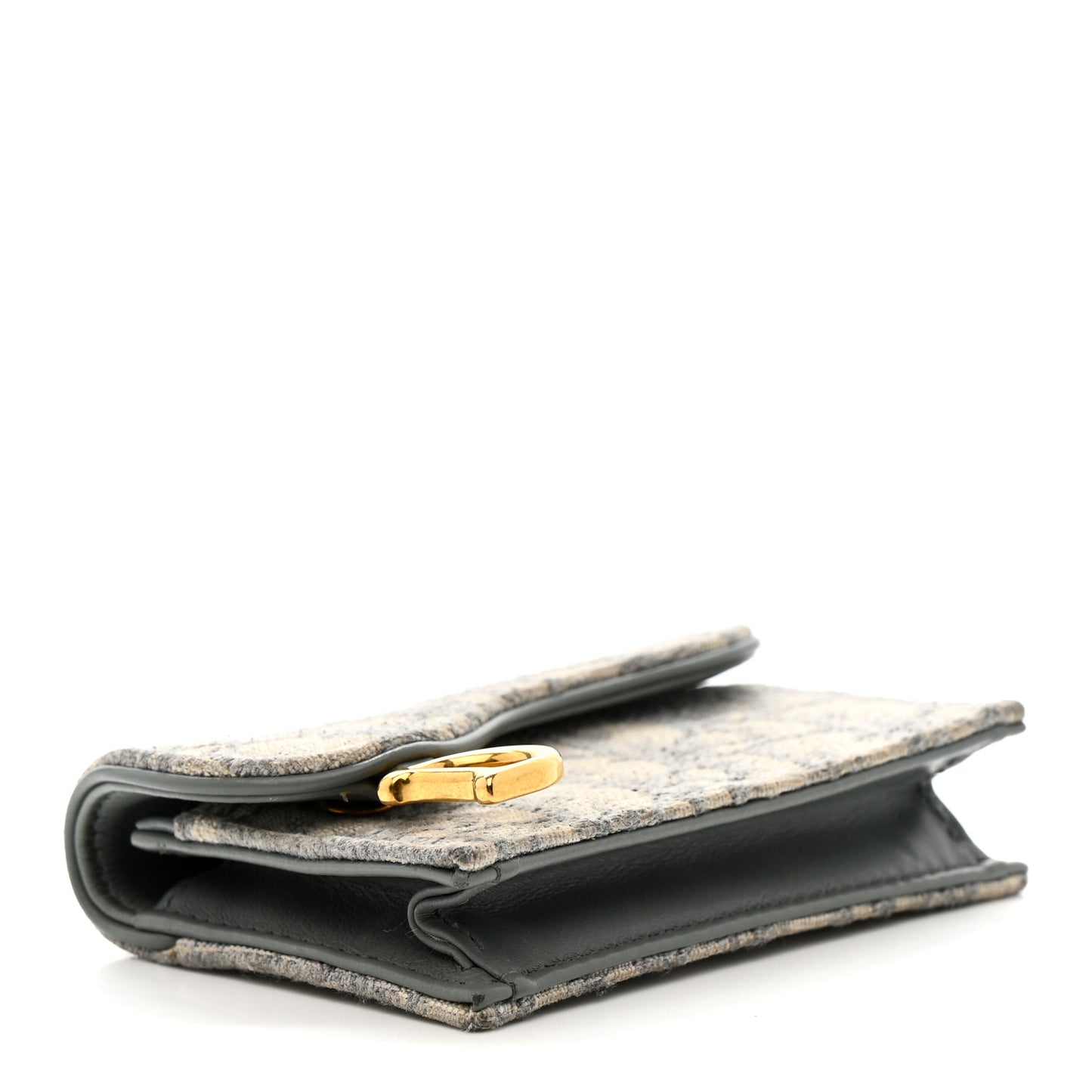Oblique Saddle Bloom Card Holder Gray