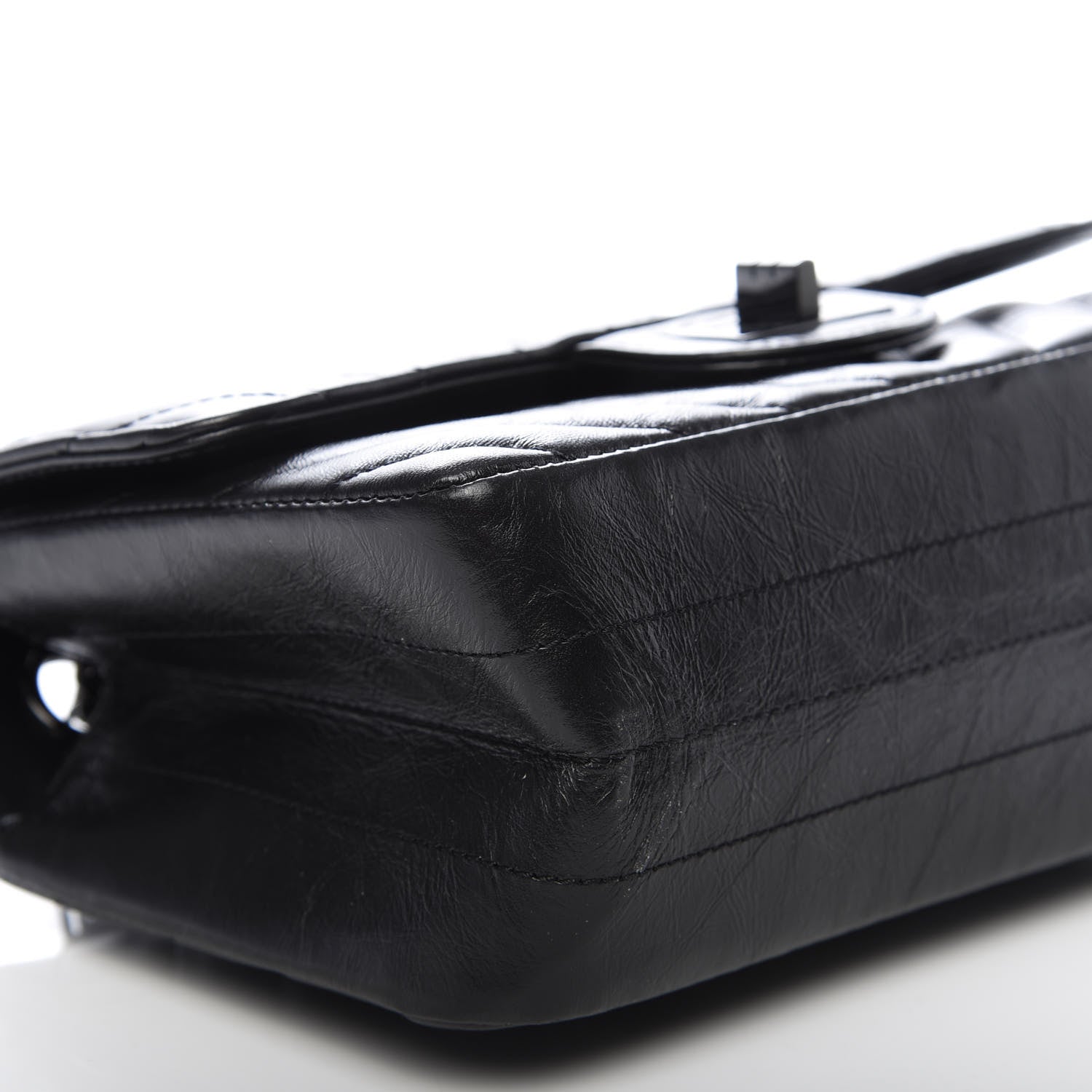 Chanel Aged Calfskin Chevron Quilted 2.55 Reissue Mini Flap So Black 5 of 8