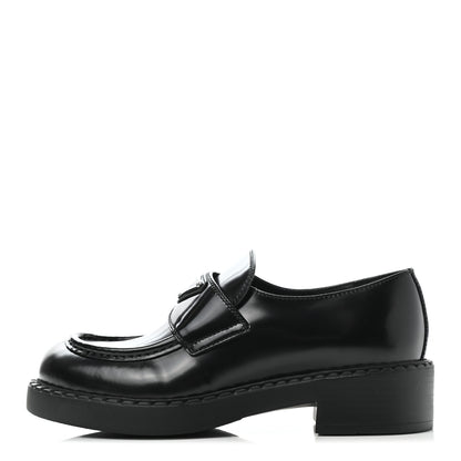 Prada Spazzolato Metal Triangle Logo 50mm Loafers 36 Black 1 of 9