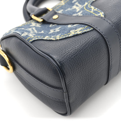 Louis Vuitton X NIGO Taurillon Monogram Denim Drip Keepall XS Blue 10 of 10