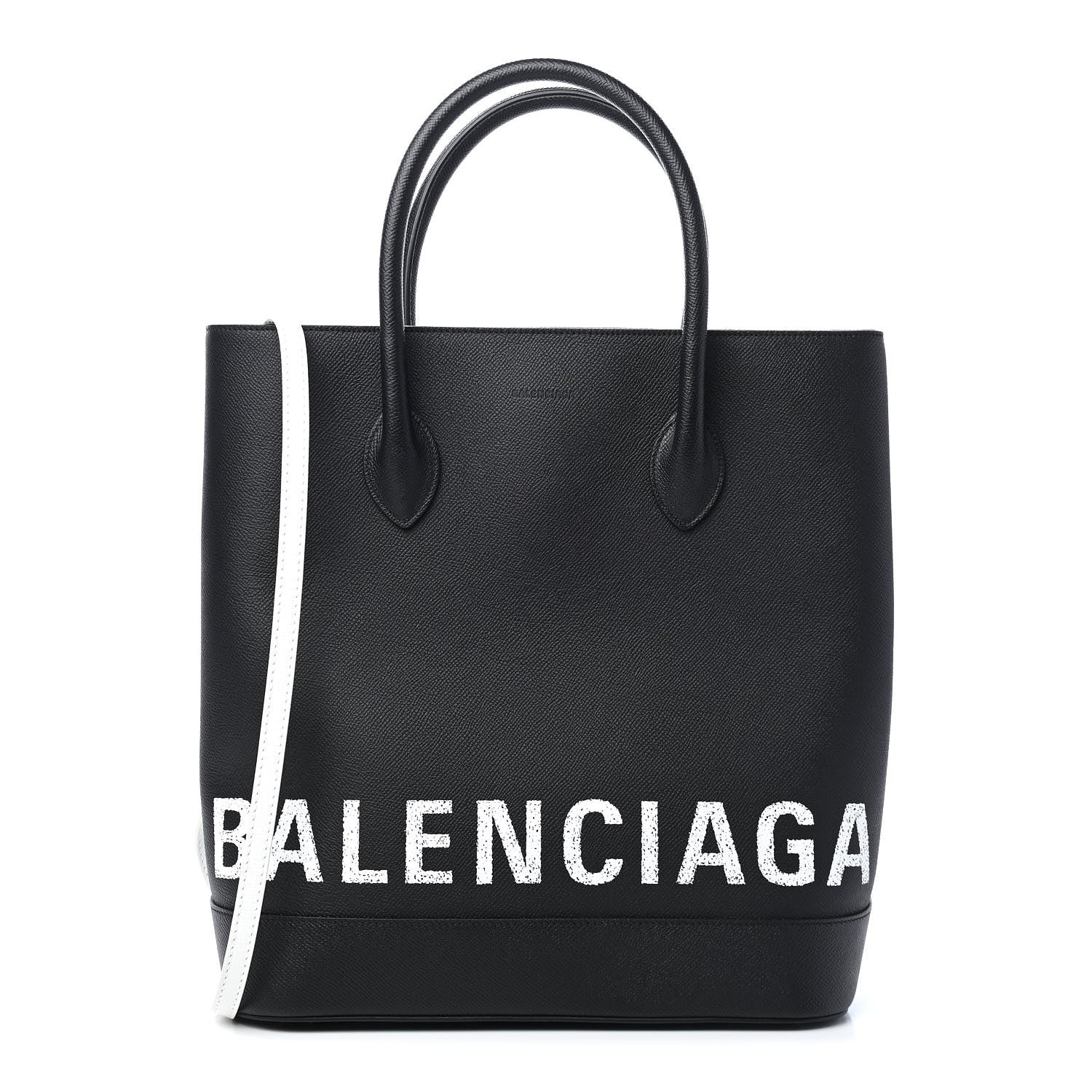 Balenciaga Grained Calfskin Ville Aj Tote Black 1 of 9