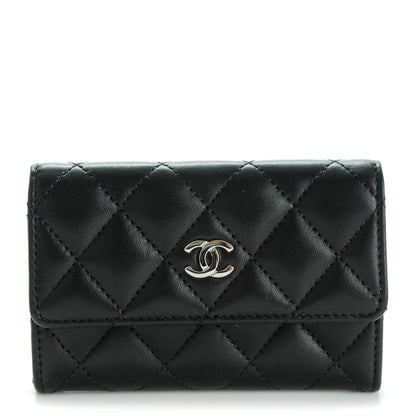 Chanel Lambskin Quilted Flap Card Holder Black 1 of 8