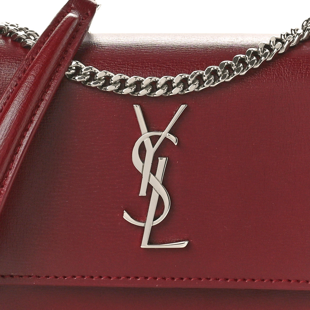 Saint Laurent Calfskin Monogram Sunset Chain Wallet Palissandre 7 of 10