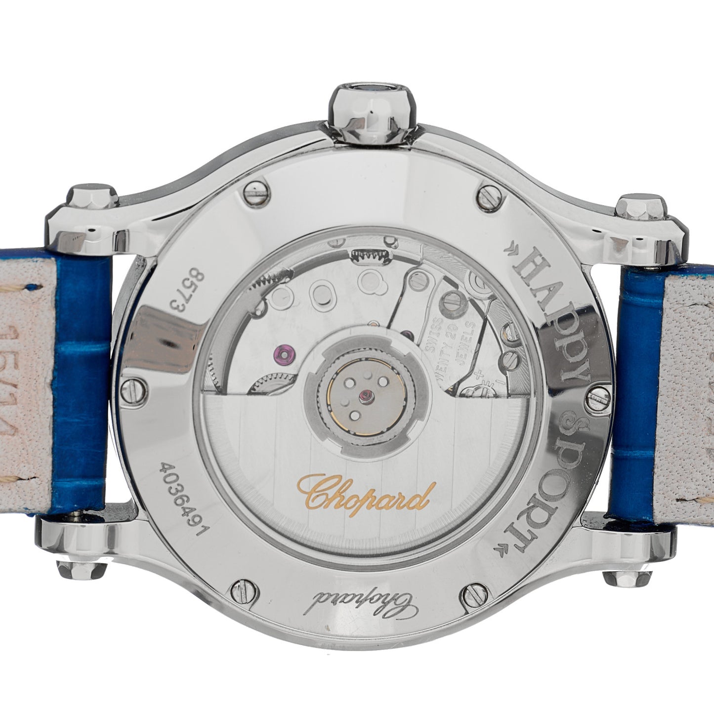 Stainless Steel Alligator 5 Diamond 30mm Happy Sport Quartz Watch