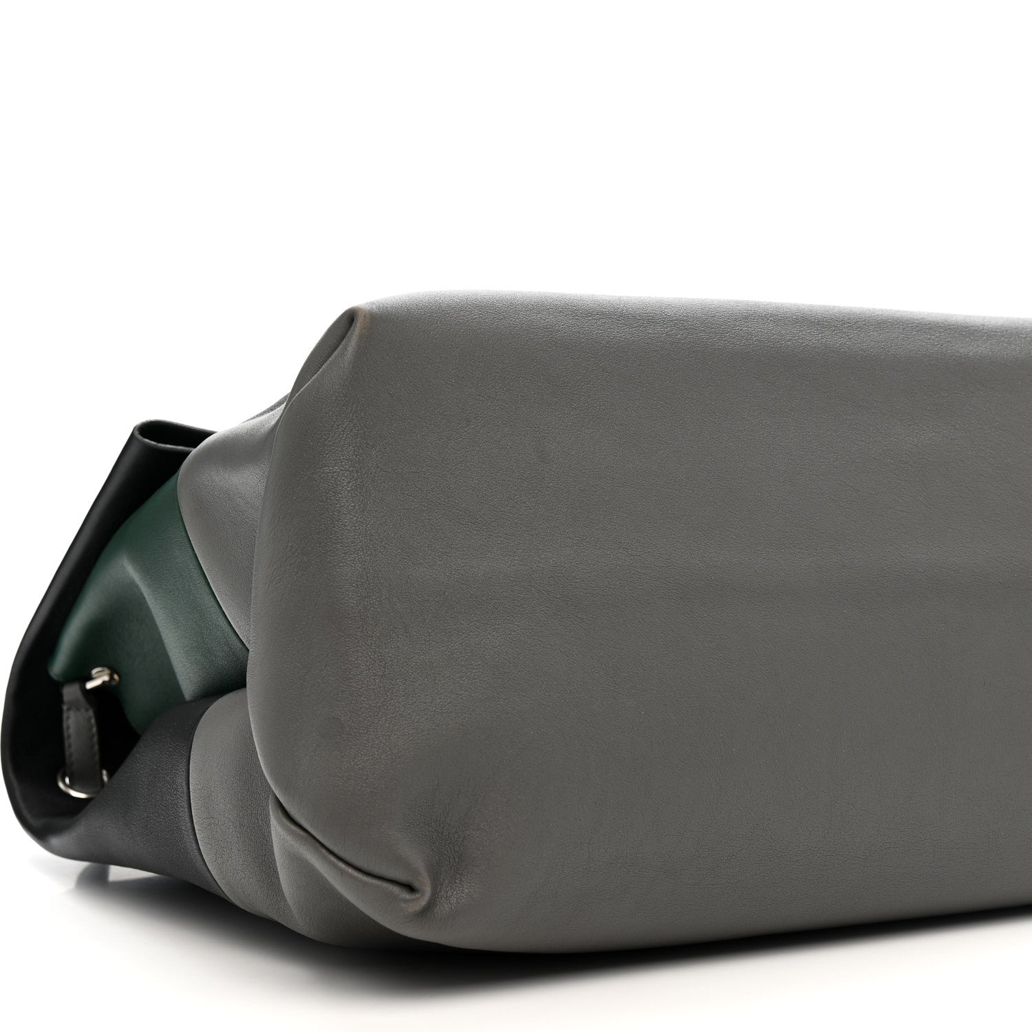 Celine Calfskin All Soft Shoulder Bag Black Grey Green 9 of 17