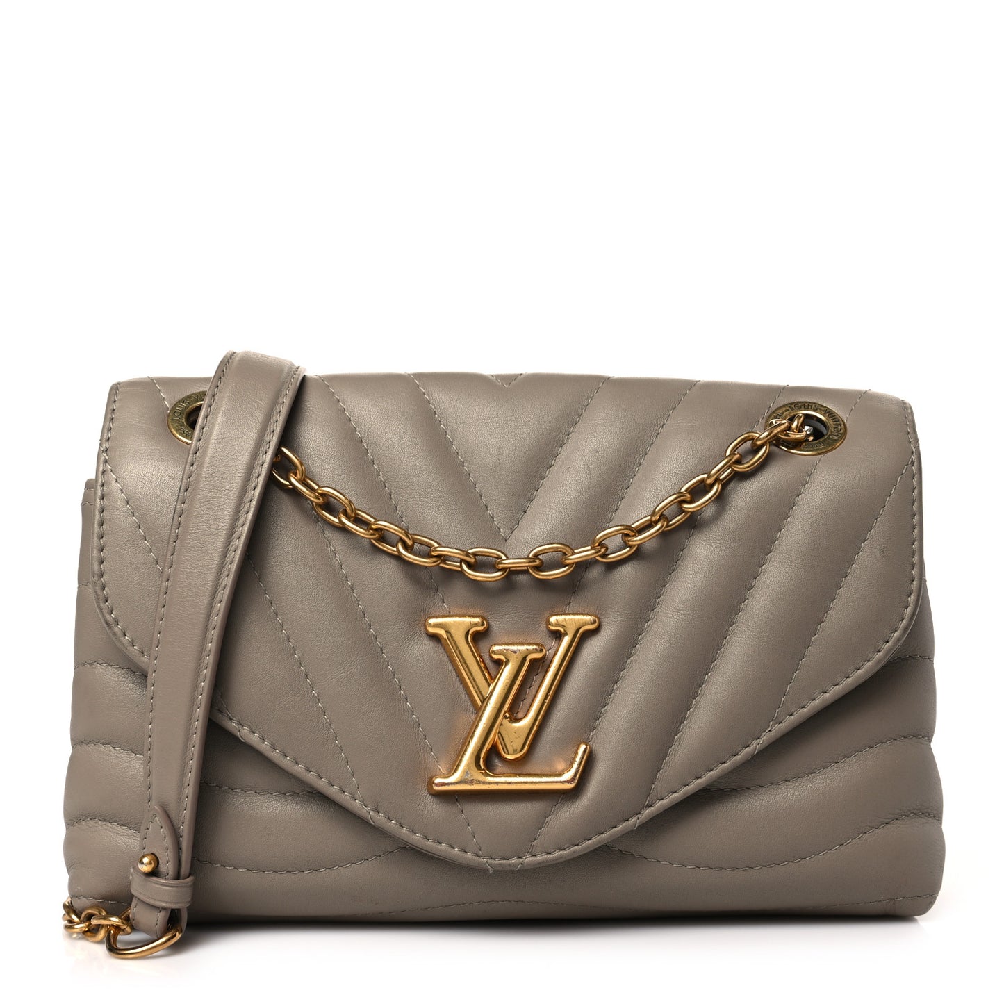 Calfskin LV New Wave Chain Bag Taupe