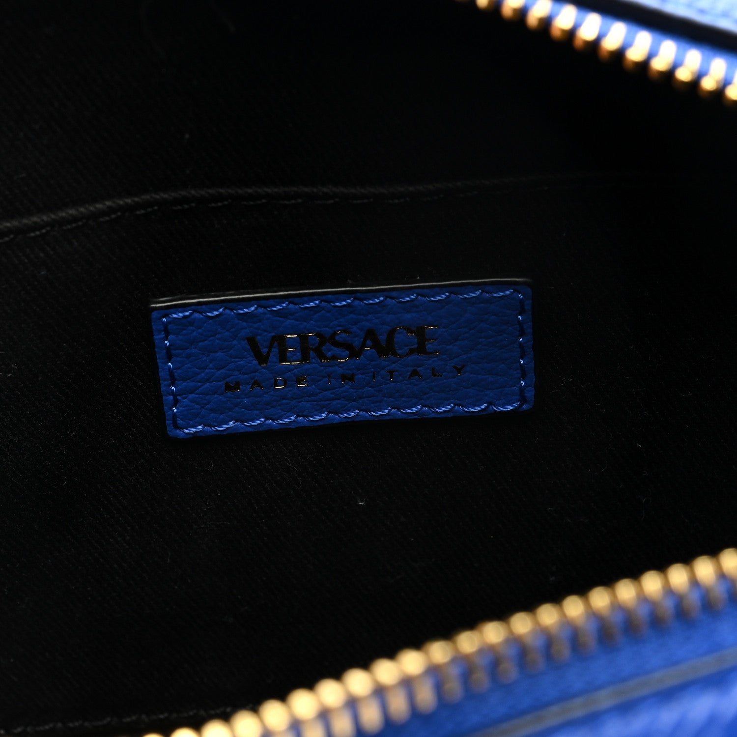 Versace Grainy Calfskin Small Virtus Camera Bag Blue 6 of 8