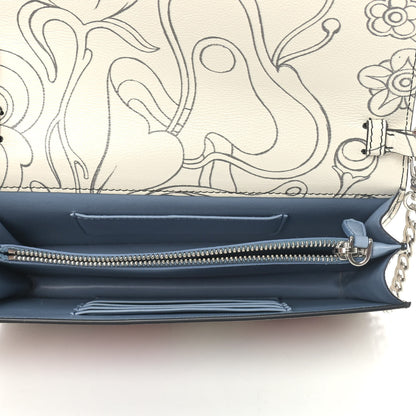 Prada X JAMES JEAN Glace Calfskin Rabbit Print Wallet On Chain Opaline 4 of 8