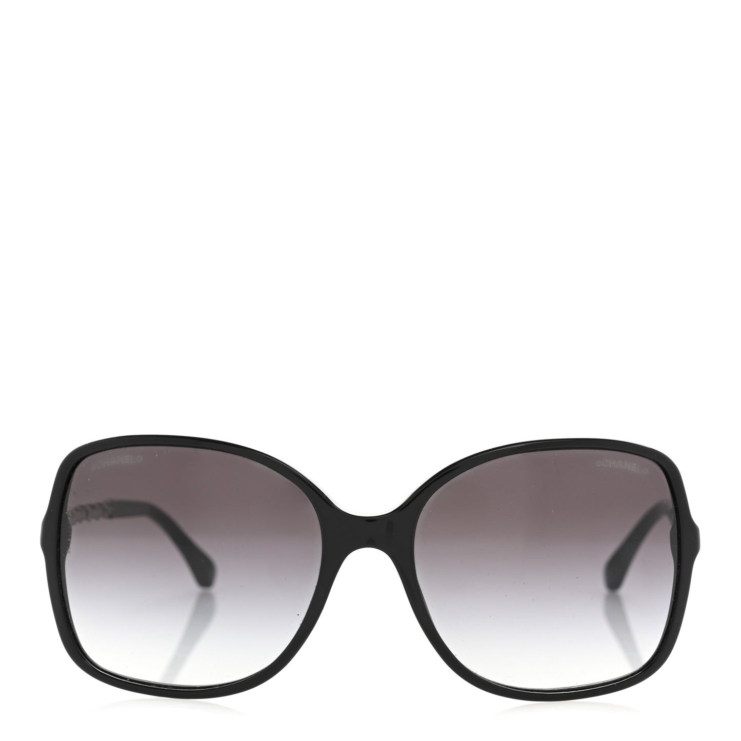 Lambskin Square Chain Sunglasses 5210-Q Black
